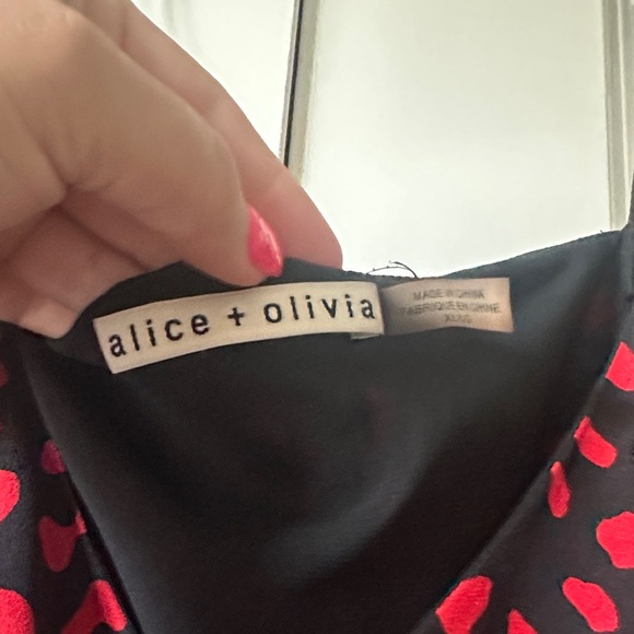 Alice + Olivia Red and Black Patterned Camisole - Picture 2 of 2